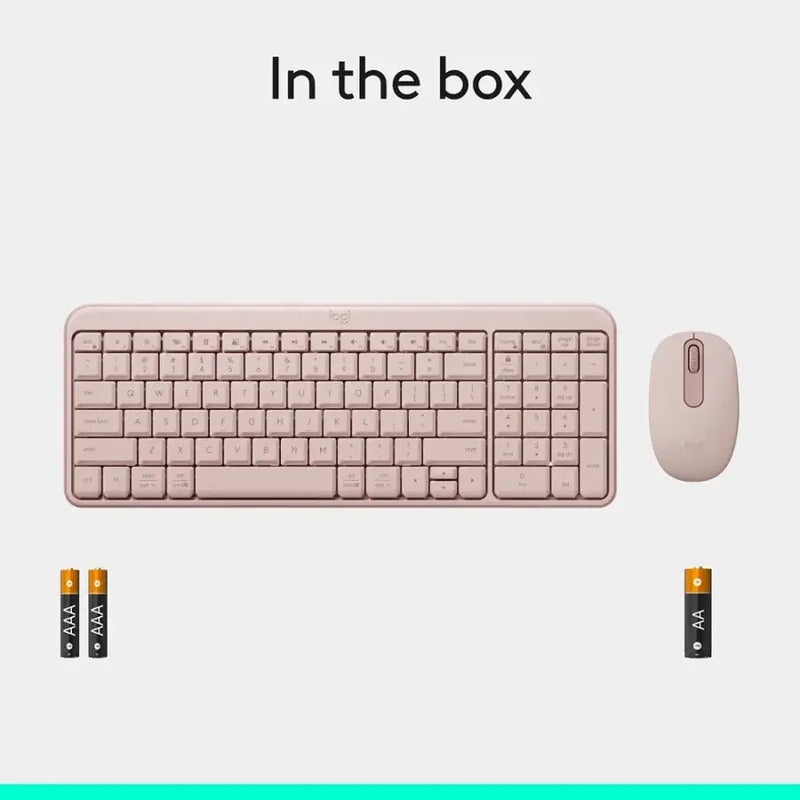 Logitech MK250 Compact Wireless Mouse and Keyboard (Rose) (920-013561)