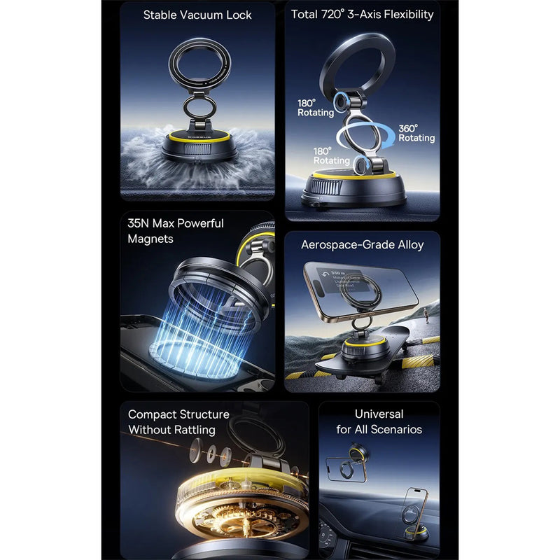 Baseus PrimeTrip VC2 Flex Magnetic Car Mount Suction Cup New Version (Cosmic Black) (C0013803)
