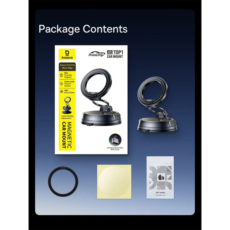 Baseus PrimeTrip VC2 Flex Magnetic Car Mount Suction Cup New Version (Cosmic Black) (C0013803)