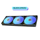 Lian Li Uni Fan AL120 V2 RGB 120mm Revolutionized Daisy-Chain ARGB Triple Fan (Black) (UF-AL120V2-3B)