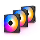 Deepcool RF120 FS 3-IN-1 3X120MM Hydro Bearing 500-1500RPM PWM Control 9 Blades 4-PIN RGB LED Fans (DP-FLED3-RF120FS-3P)