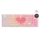 Royal Kludge RK-N99 Tri-Mode RGB 98 Keys Hot Swappable Mechanical Keyboard Pink Melody (Violet Switch, Cream Switch, Beige Switch)