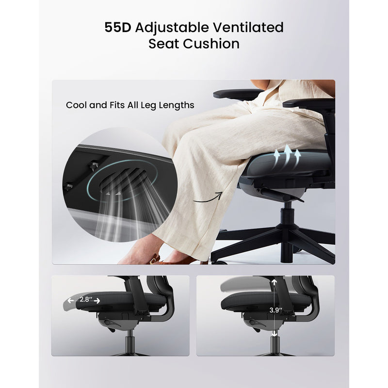 ProtoArc Flexer Mesh Ergonomic Office Chair (Black) (CP016457)