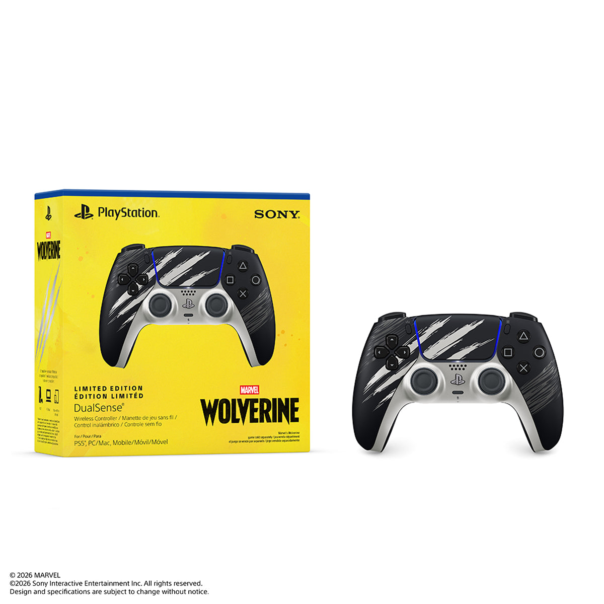 PS5 DualSense Wireless Controller – Marvels Wolverine Adamantium Limited Edition