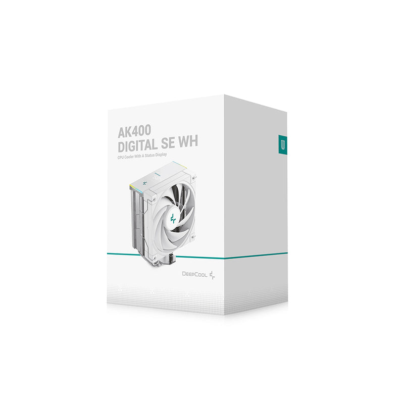 DeepCool AK400 Digital SE WH CPU Cooler with a Status Display (White) 