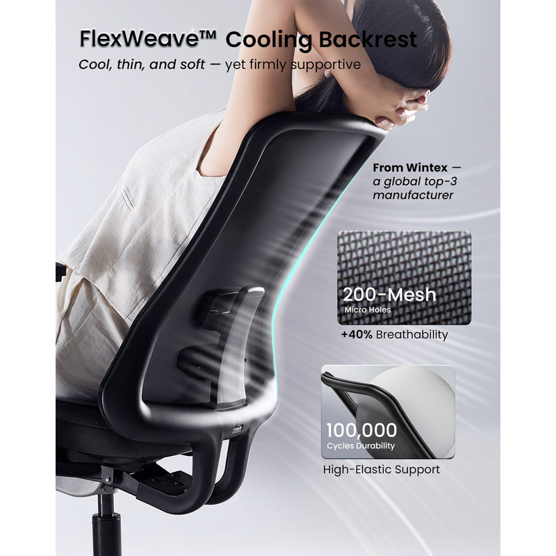 ProtoArc Flexer Mesh Ergonomic Office Chair (Black) (CP016457)