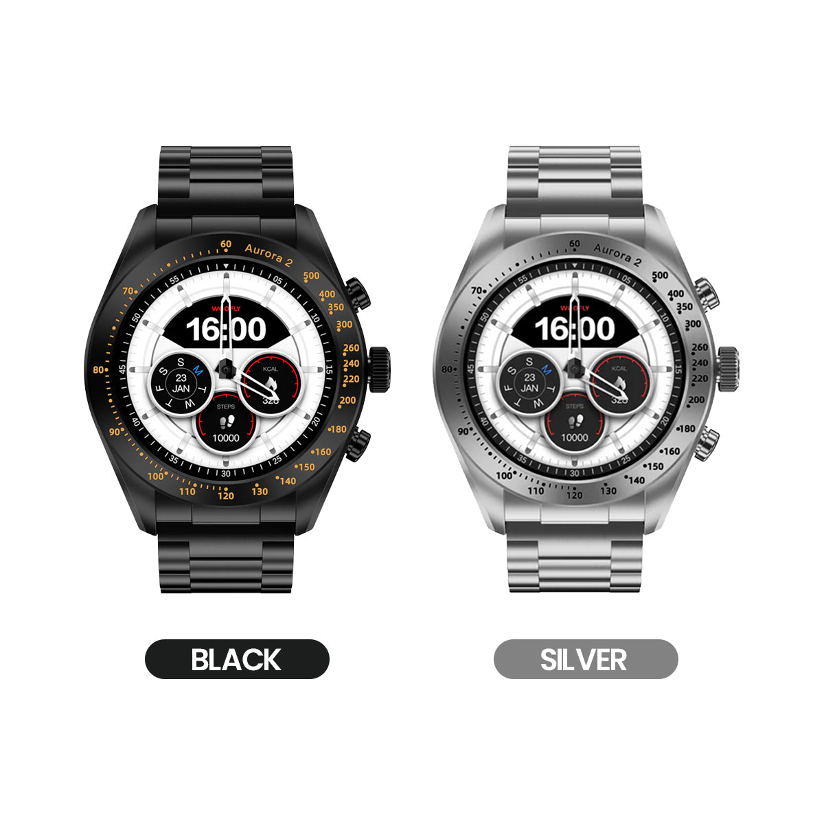 Weofly Aurora 2 Smartwatch (Black. Silver) (WFAU227BL, WFAU227SL)