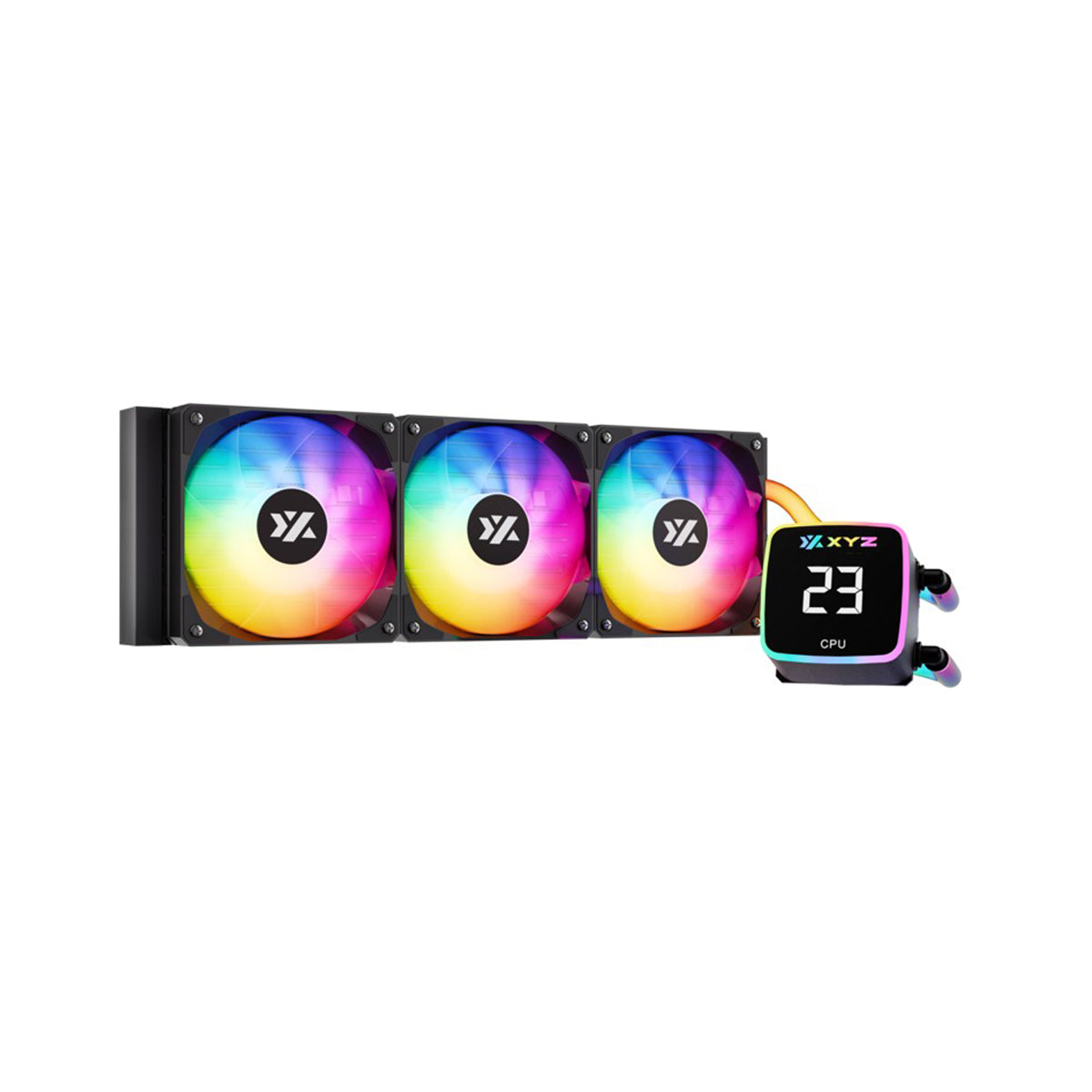 XYZ AquaPulse Fusion 360 AIO ARGB Liquid Cooler with Temperature Display 
