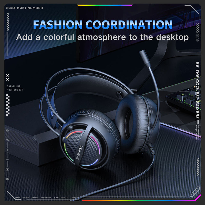 Onikuma X88 RGB Wired Gaming Headphone (Black)