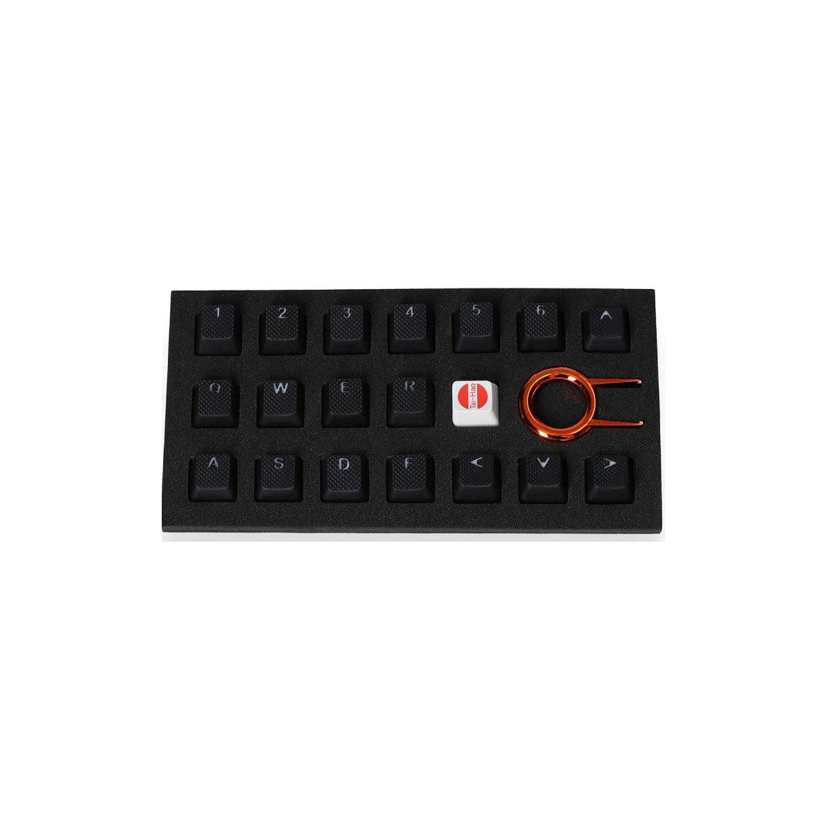 TAIHAO RUBBER DOUBLE SHOT BACKLIT GAMING KEYCAPS SET FOR CHERRY MX SWITCH TYPE (18-KEYS) (BLACK)