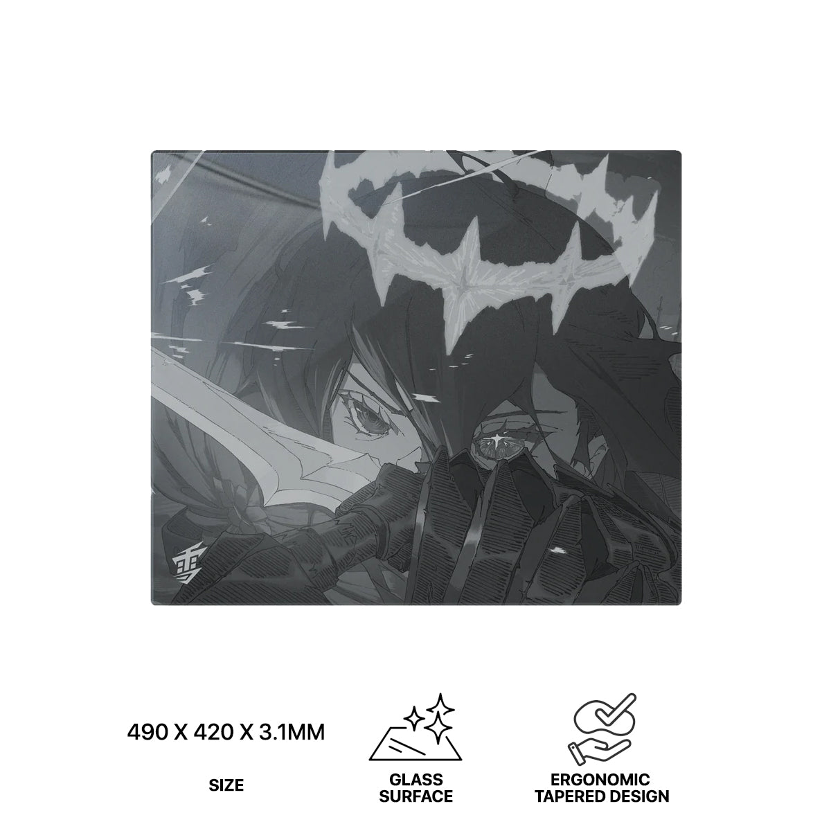 Yuki Aim Monokuro Glass Mousepad
