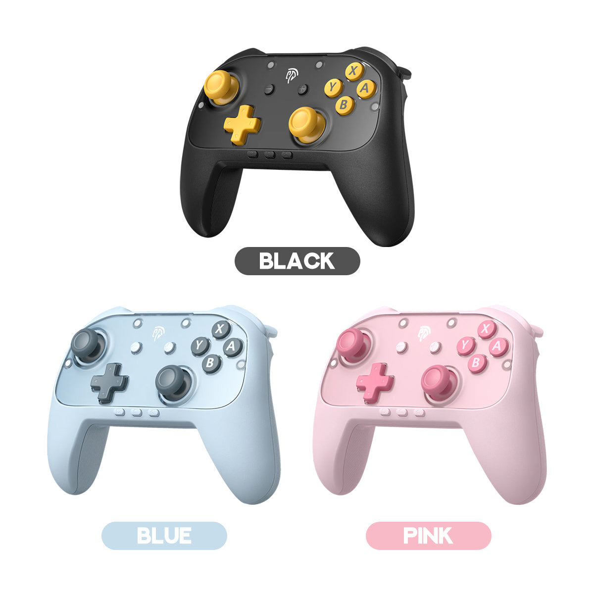 EasySMX S10 Lite Gaming Controller with Hall Effect Microswitch 9-Axis Precision for Nintendo Switch 2/PC/SteamDeck/iOS/Android (Black, Blue, Pink)