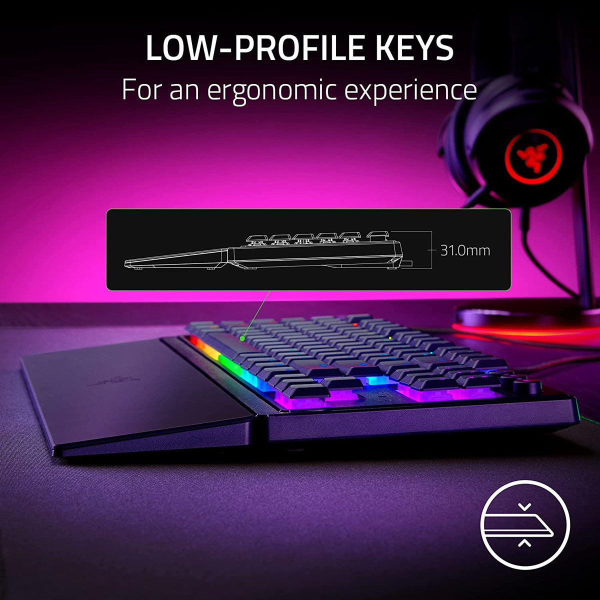 Razer Ornata V3 Tenkeyless Compact Low Profile Gaming Keyboard