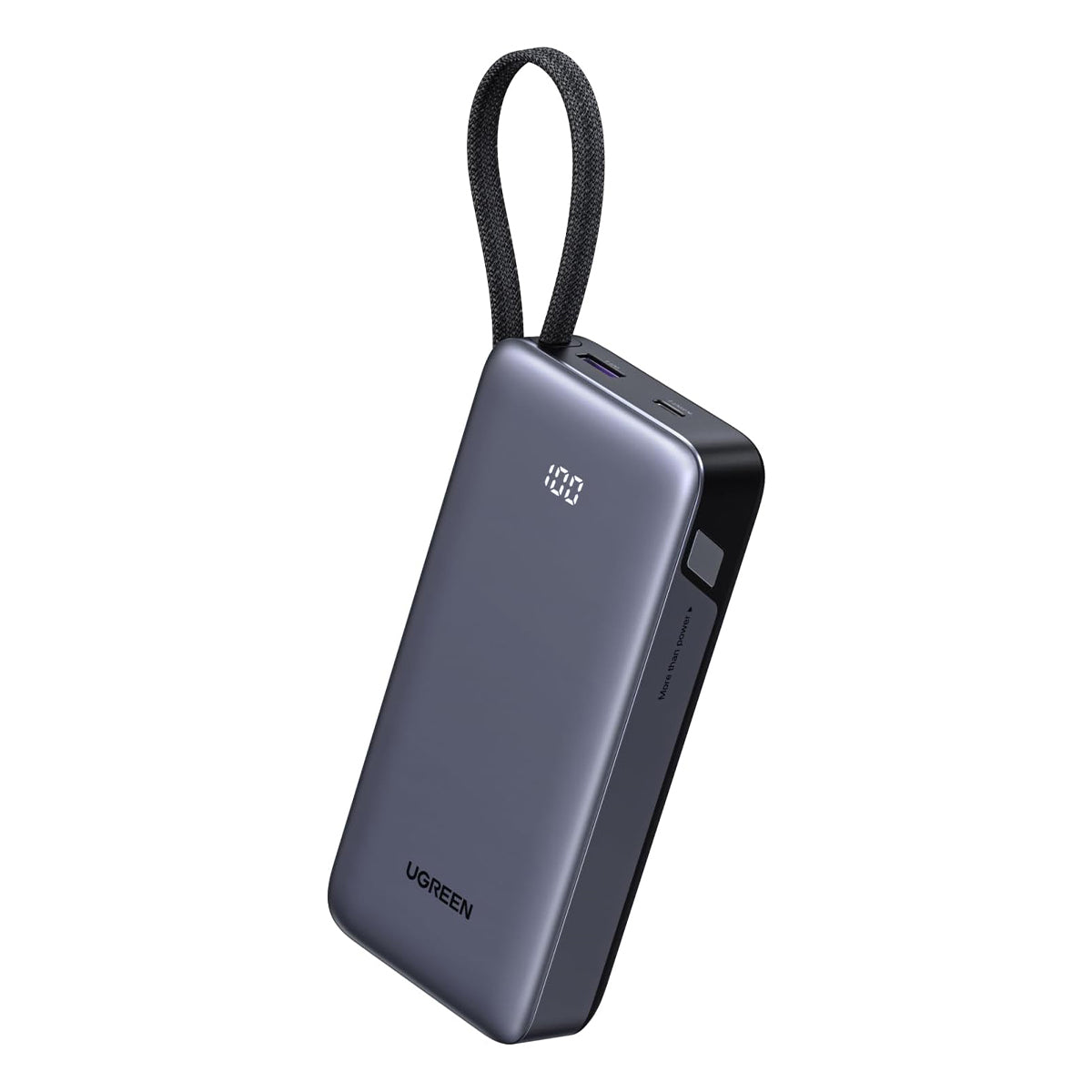 Ugreen 20000mAh 45W Power Bank with Built-in Cable (Grey)