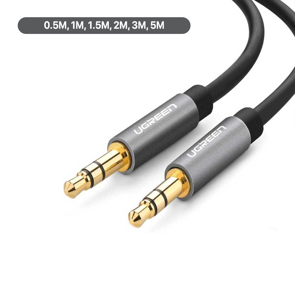 UGreen 3.5mm Male To Male Round Cable (0.5m, 1m, 1.5m, 2m, 3m, 5m) (AV119)