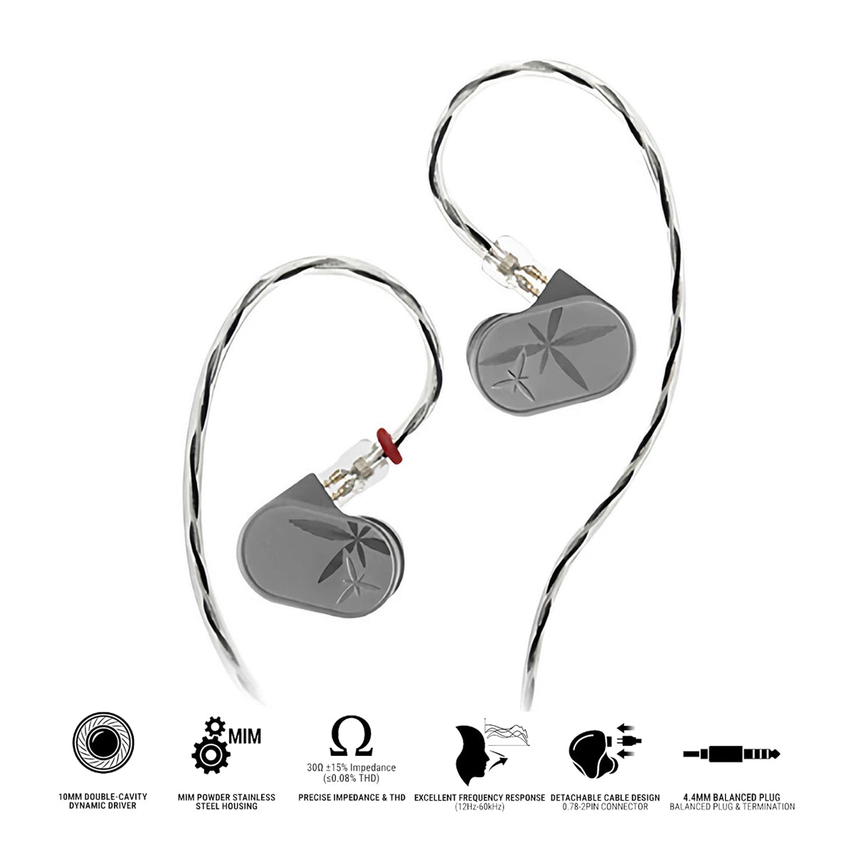 Moondrop LAN II POP HiFi In-ear Earphones with 4.4mm 3.5mm Plug 0.78mm Interchangeable Cable Design