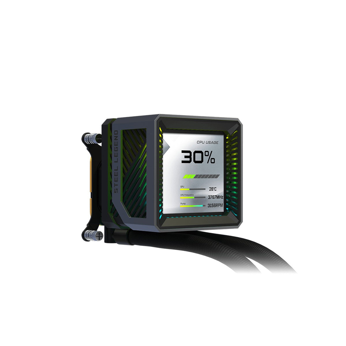 ASRock Steel Legend Dark 360 LCD AIO Liquid Cooler
