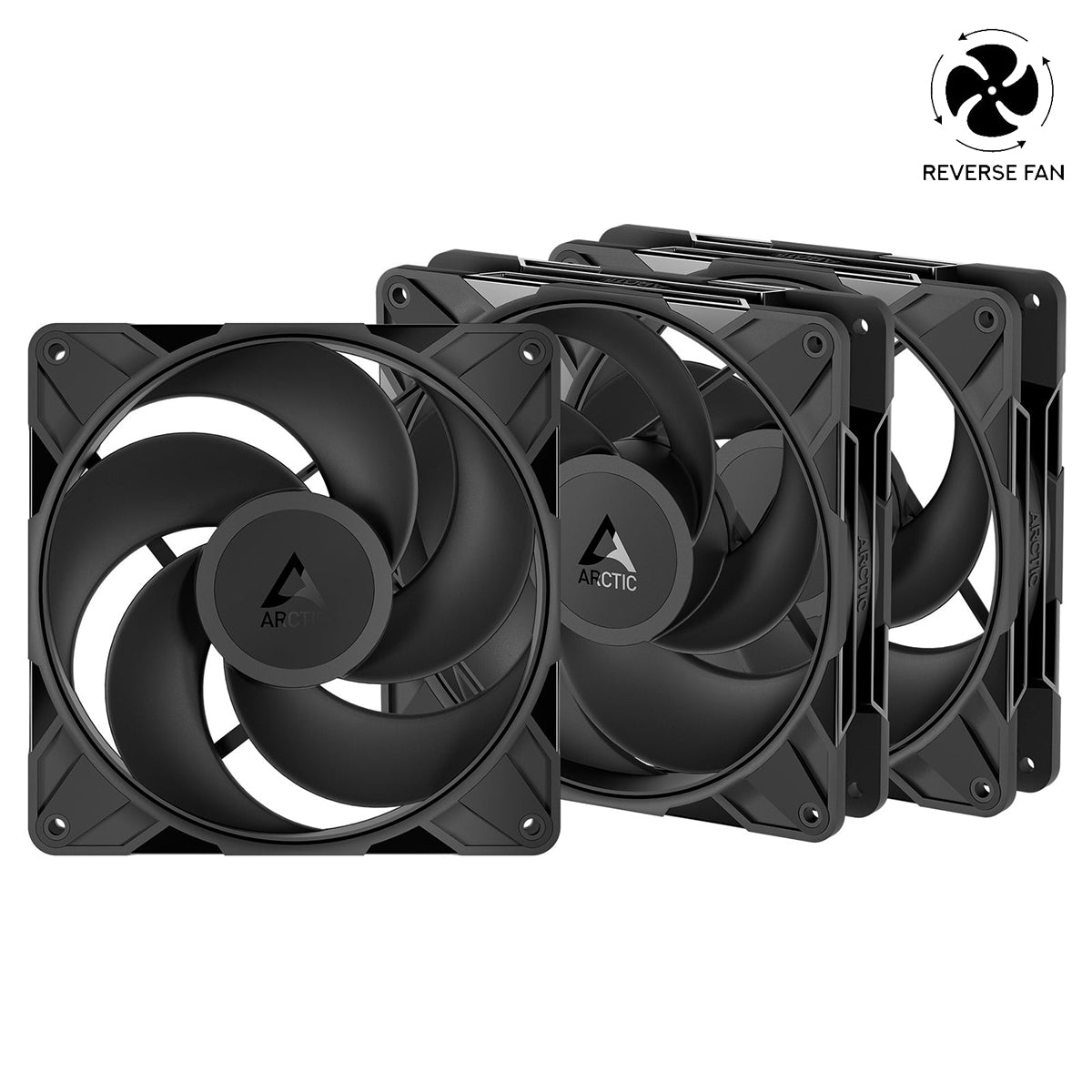 Arctic P14 Pro Reverse 140mm PWM 3-Pack Fan with Cable Splitter (Black) (ACFAN00330A)