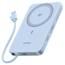 Ugreen MagFlow Air 10000mAh 30W 1xUSB-C + 15W Qi2 Magnetic Wireless Fast Charging Power Bank with 30W USB-C Built-in Cable (Gray, White, Light Blue)