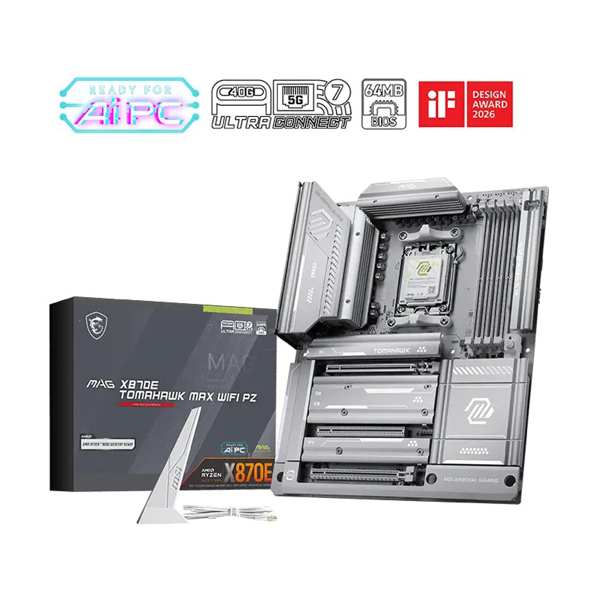 MSI MAG X870E Tomahawk Max WiFi PZ DDR5 AMD Motherboard