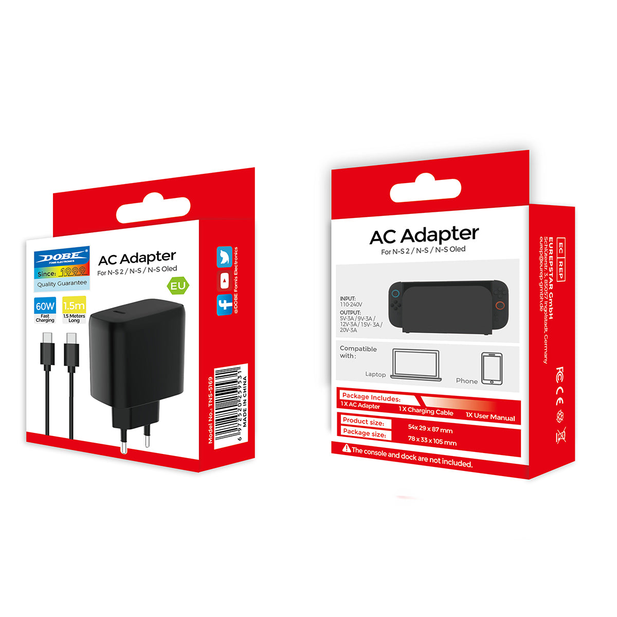 Dobe AC Adapter for Nintendo Switch