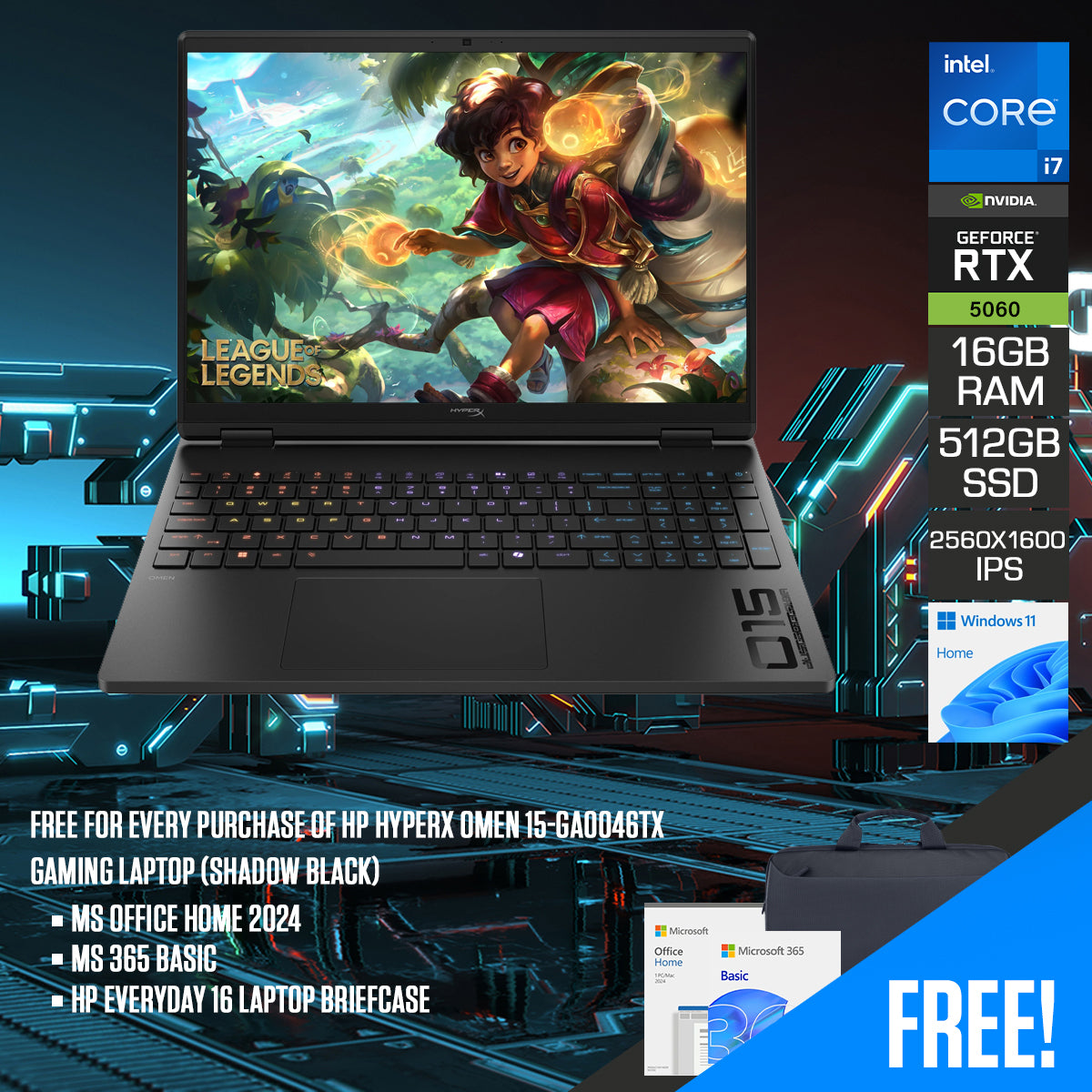 HP HyperX Omen 15-GA0046TX Gaming Laptop (Shadow Black) 