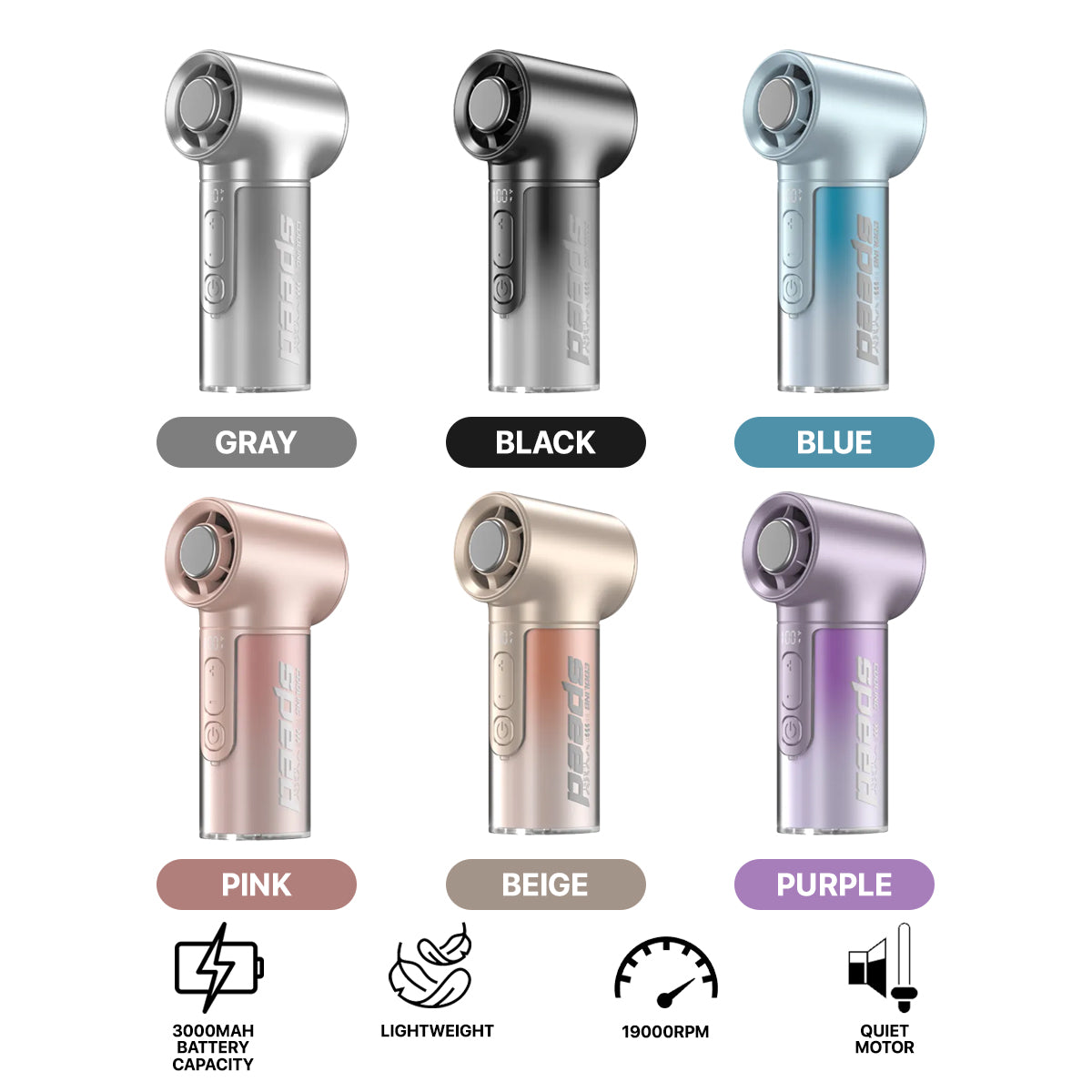 Vyvylabs High Speed 19000 RPM Cooling Handheld Fan 3000mAh