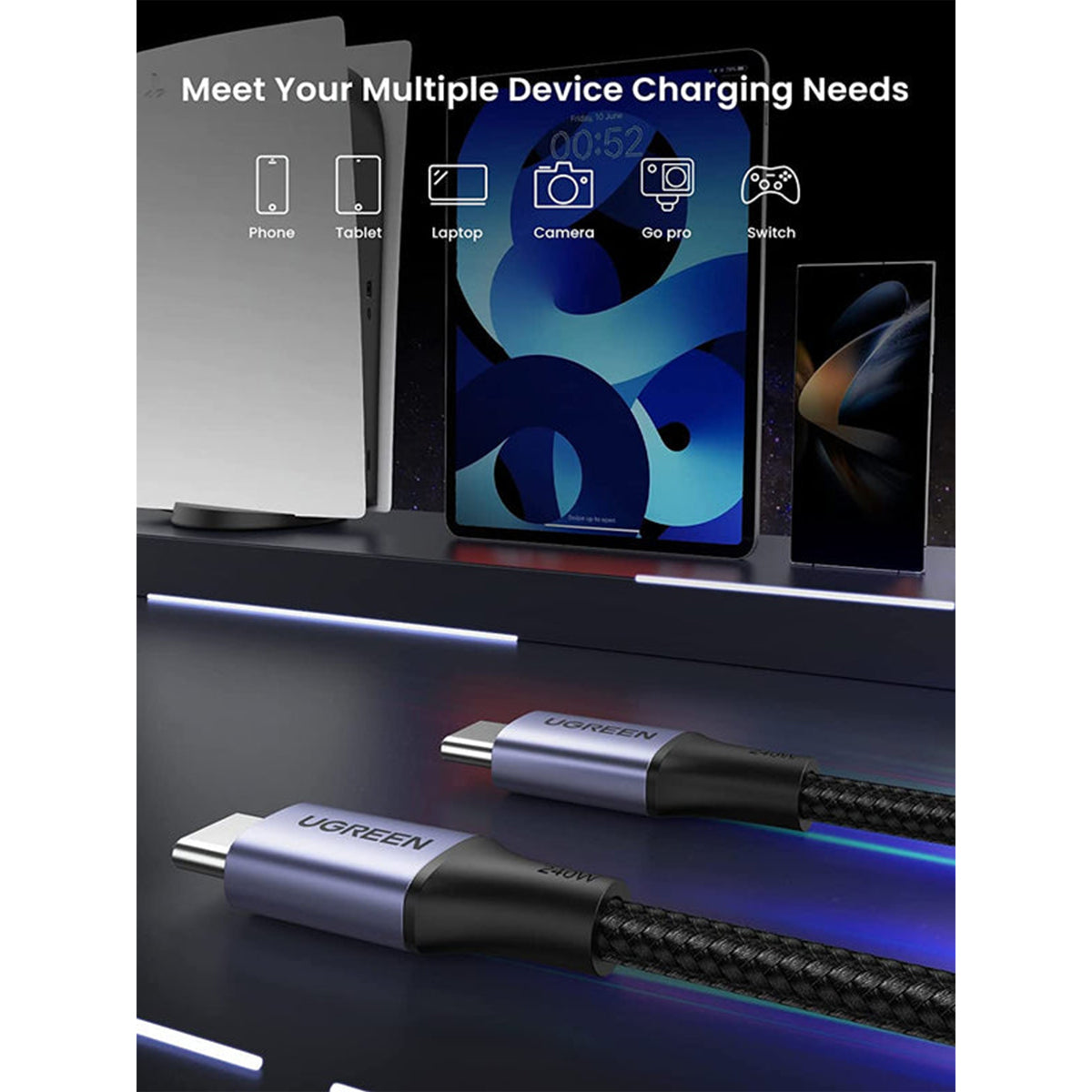 Ugreen USB-C to USB-C 240W PD Fast Charging Braided Cable