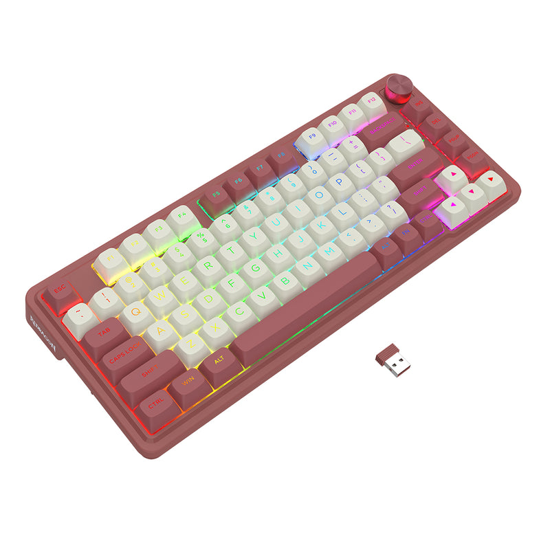 Redragon K673WR Ucal Max RGB Wireless 75% Hot-Swappable Gasket Mechanical Keyboard with Knob