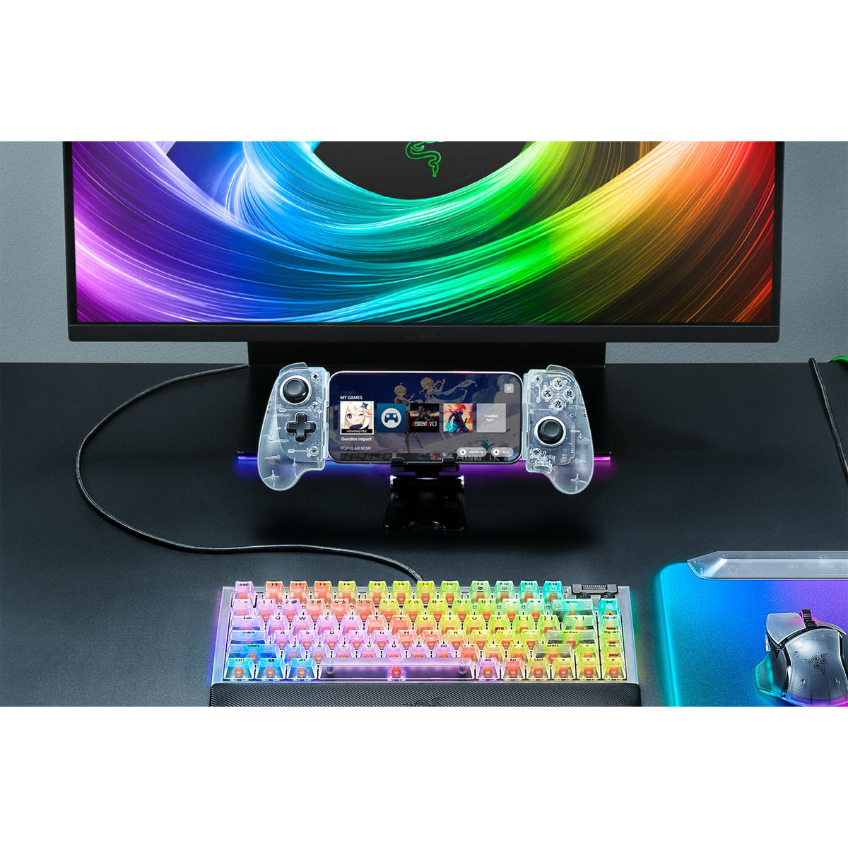 Razer Kishi V3 USB-C Gaming Controller for Android & iPhone (Black, Phantom White)