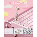 Royal Kludge R75 QMK Single-Mode RGB 81 Keys Hot-Swappable Mechanical Keyboard Pink Melody 