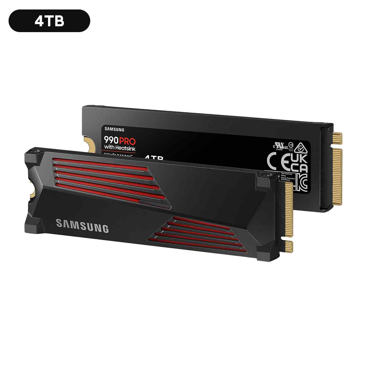 Samsung 990 PRO PCIe 4.0 NVME M.2 Internal SSD with Heatsink (1TB, 2TB, 4TB)