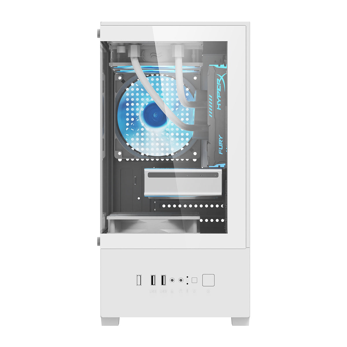 Aigo C196M Standard M-ATX Chassis Tempered Glass Side Panel with 3xCL12 Fans PC Case