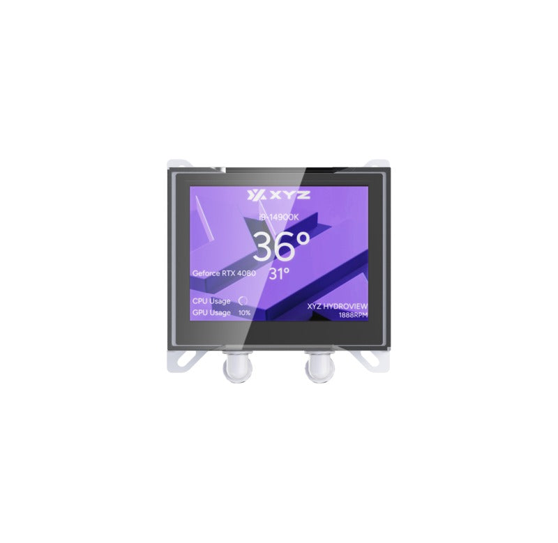 XYZ HydroView AIO 240 ARGB Liquid Cooler with Temperature Display (Black, White)