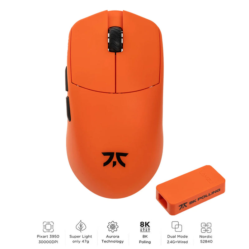 Fnatic x Lamzu MAYA X 8K Wireless Gaming Mouse Fnatic Special Edition (Orange)