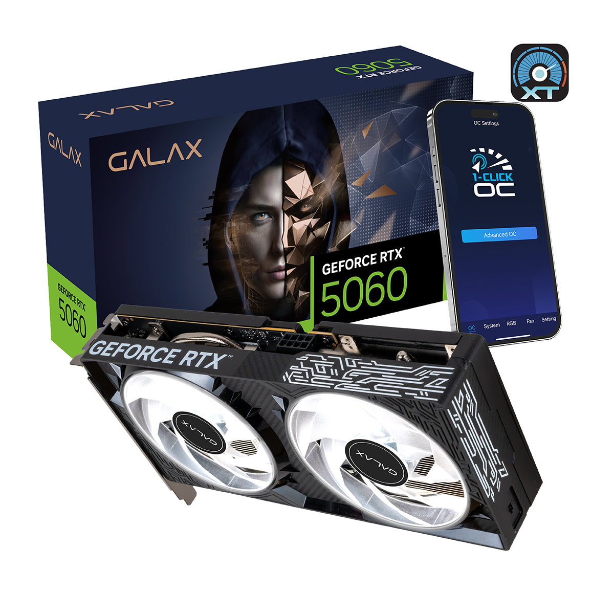 Galax GeForce RTX 5060 1-Click OC V2 8GB GDDR7 Gaming Graphics Card