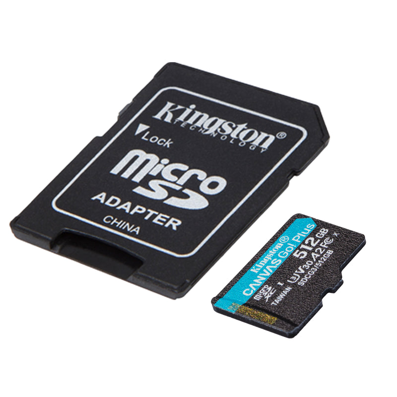 Kingston Canvas Go! Plus UHS-I U3 V30 A2 170MB/s Read MicroSD Memory Card with SD Adapter