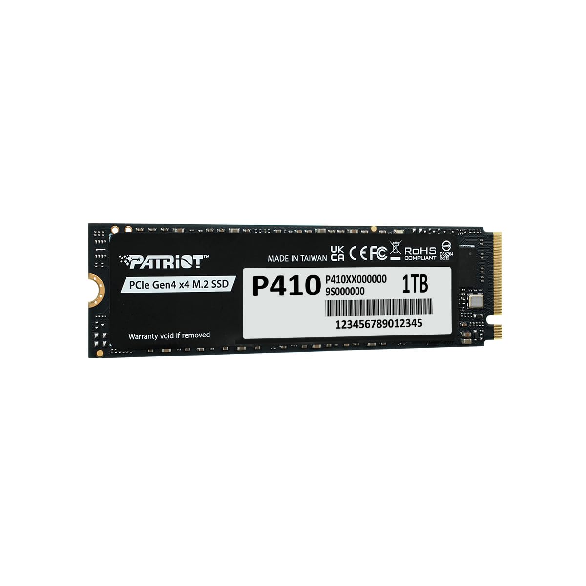 Patriot P410 1TB PCIe Gen4 x4 M.2 2280 SSD with 5000MB/s Read/ 4500MB/s Write (P410P1TBM28H)
