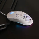 Delux M700A A825 RGB Honeycomb Lightweight Wired Pro Gaming Mouse (White)