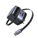 Ugreen Nexode Pro 45W 1xUSB-C + 1xUSB-A GaN Fast Charger with Type-C Retractable Cable (X614/65821)