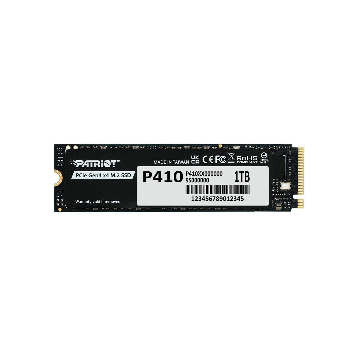 Patriot P410 1TB PCIe Gen4 x4 M.2 2280 SSD with 5000MB/s Read/ 4500MB/s Write (P410P1TBM28H)
