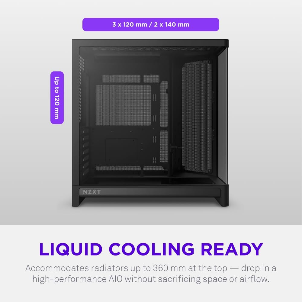NZXT H6 Flow 2026 Compact Dual-Chamber ATX Mid-Tower Airflow Case