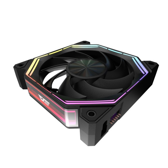DarkFlash INF34R Single Reverse Blade PWM ARGB Cooling Fan (Black, White)