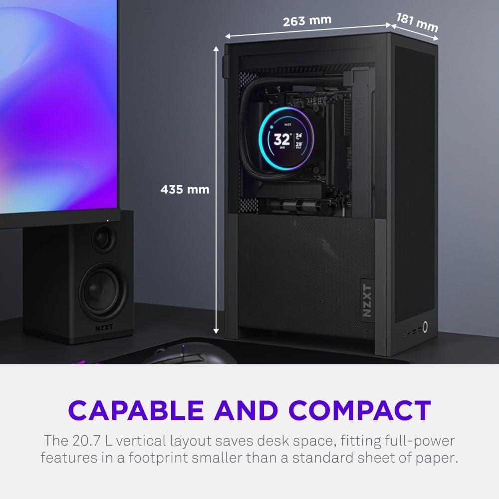 NZXT H2 Flow 2026 Mini-ITX Airflow Case (Black) (CI-H21FB-01)