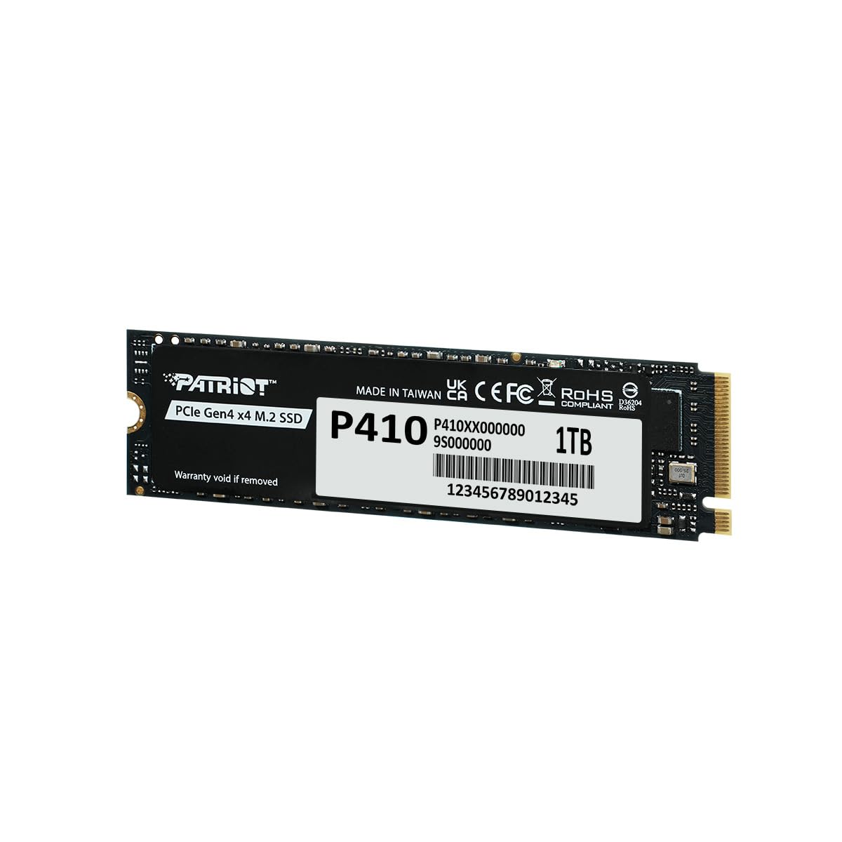 Patriot P410 1TB PCIe Gen4 x4 M.2 2280 SSD with 5000MB/s Read/ 4500MB/s Write (P410P1TBM28H)
