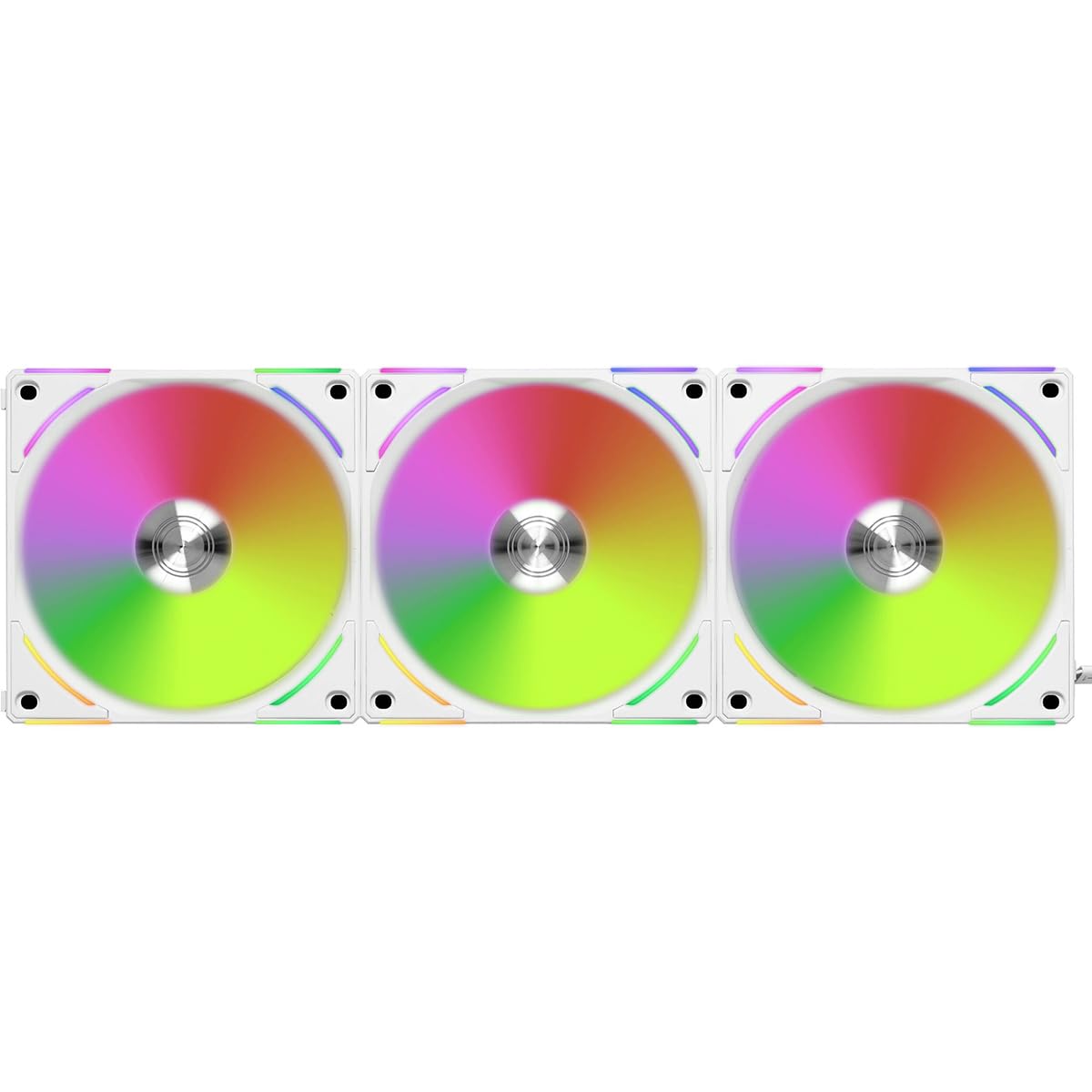 Lian Li Uni Fan AL120 V2 RGB 120mm Revolutionized Daisy-Chain ARGB Triple Fan (White) (UF-AL120V2-3W)