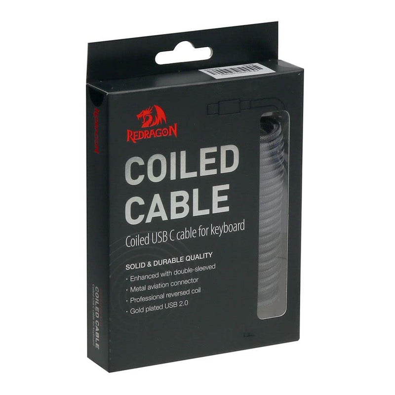 Redragon A115 Coiled USB-C Cable For Gaming Keyboard (Black)