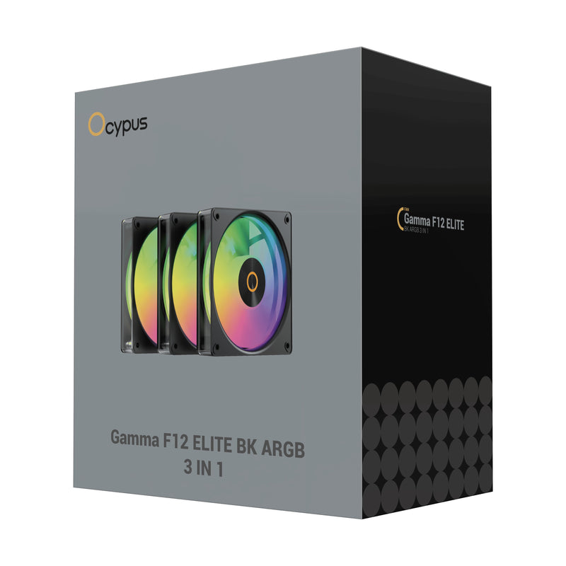 Ocypus Gamma F12 Elite ARGB 3-in-1 120mm PWM Fan with Transparent Frame | DataBlitz