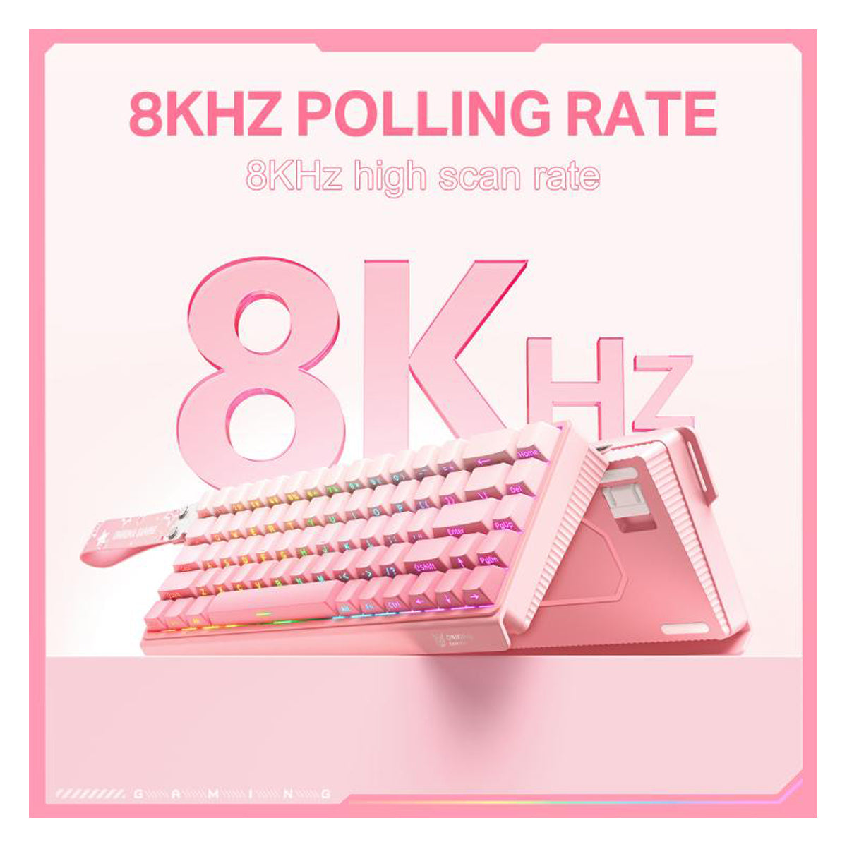 Onikuma G69 68 Keys RGB Wired Magnetic Switch Keyboard (Pink)