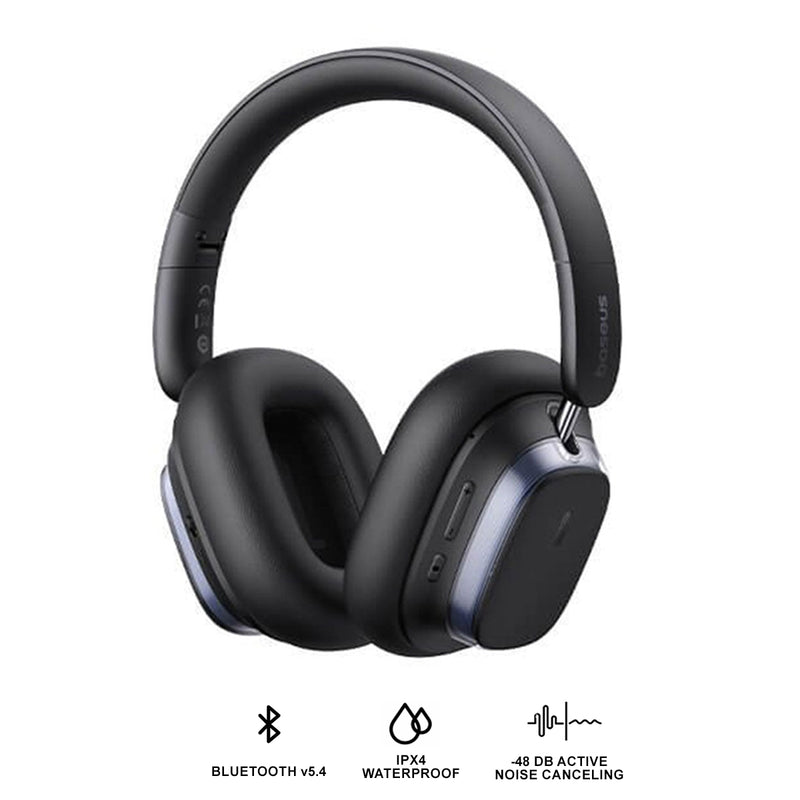 Baseus Bowie H1s Noise-Cancellation Wireless Headphone (Cluster Black) (A00075301113-00)